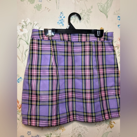 SHEIN Purple Plaid Pencil Skirt with Slit - Picture 5 of 5